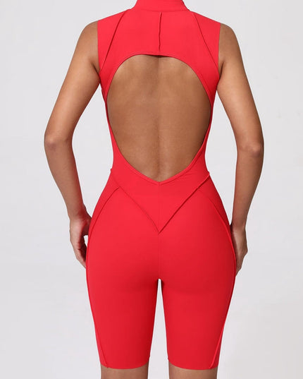 ZASUWA Female Sexy Backless Zipper Quick-dry Romper