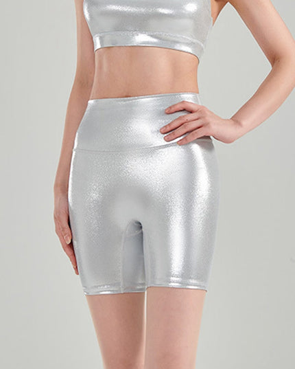 ZASUWA Female Glossy Faux Leather Shorts