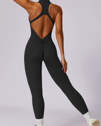 ZASUWA Female Zipper Cutout Scrunch Bum Jumpsuit