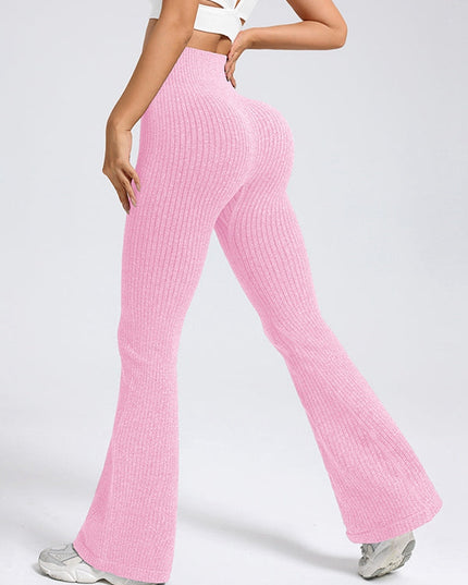 ZASUWA Female Ribbed Flare High-rise Leggings