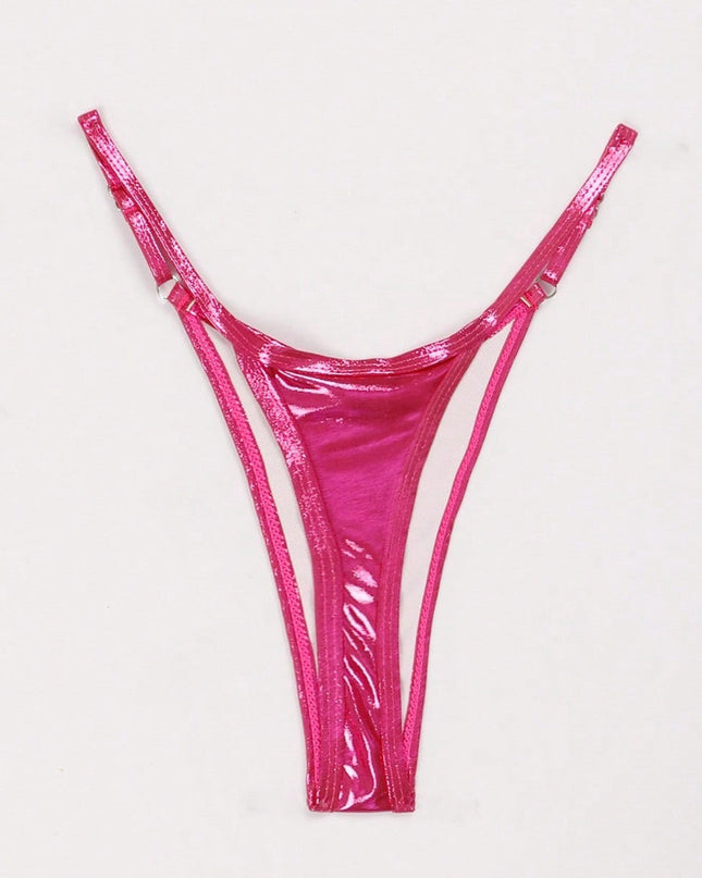ZASUWA Female Glossy PU T-back Panties