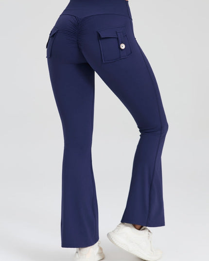 ZASUWA Female Pocket Scrunch Bum Flare Cargo Leggings