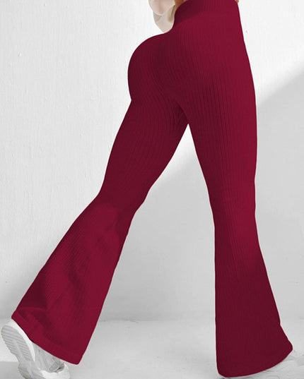 ZASUWA Female Ribbed Flare High-rise Leggings