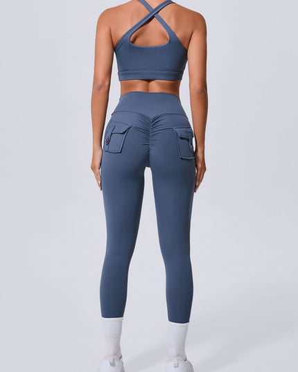 ZASUWA Female Pocket Cutout Cross Back Scrunch Bum Tracksuit