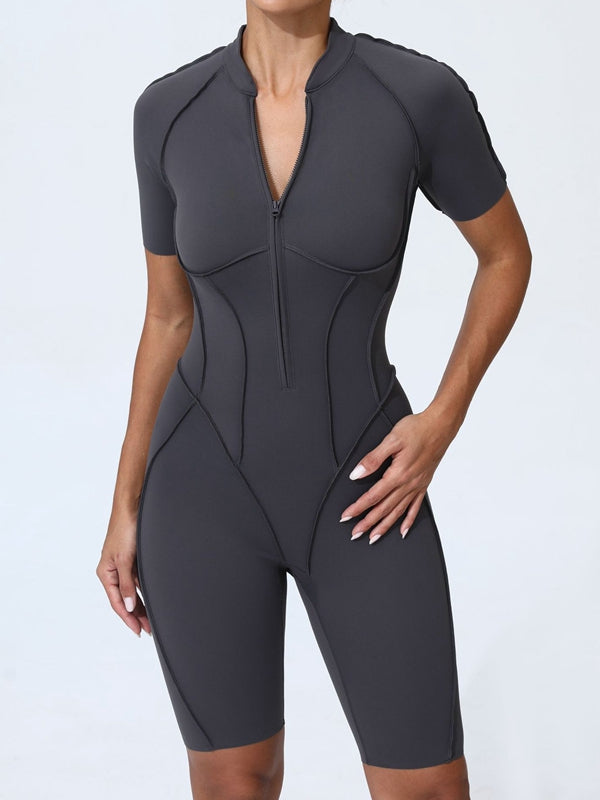 ZASUWA Female Sexy Zipper Booty Romper