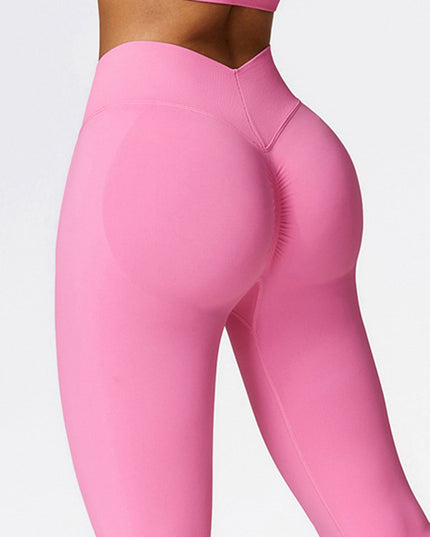 ZASUWA Female Seamless V Back Scrunch Bum Hip-lift Leggings