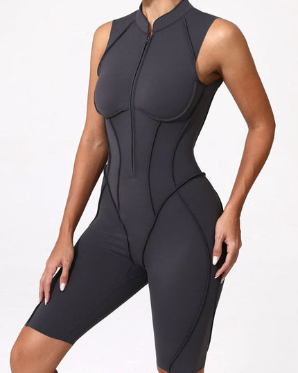 ZASUWA Female Sexy Backless Zipper Quick-dry Romper