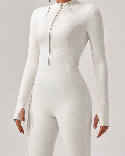 ZASUWA Female Zipper Ribbed Jumpsuit