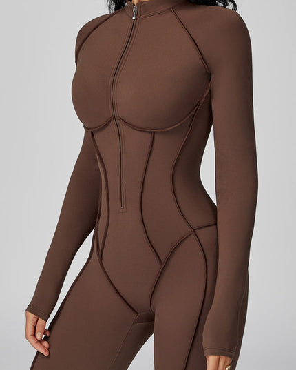 ZASUWA Female Sexy Zipper Stitch Performance Jumpsuit