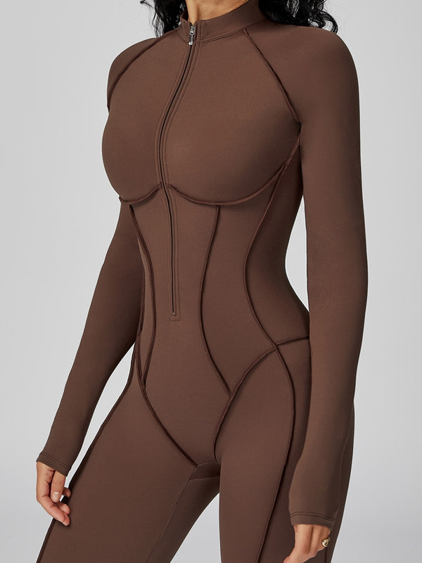 ZASUWA Female Sexy Zipper Stitch Performance Jumpsuit