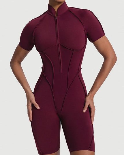 ZASUWA Female Sexy Backless Zipper Scrunch Bum Romper