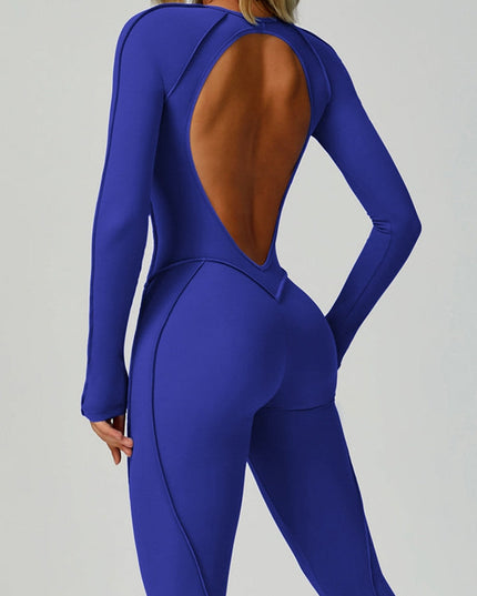 ZASUWA Female Heart Backless Long Sleeves Jumpsuit