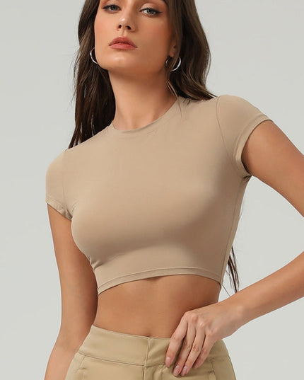 ZASUWA Female Basic Must-have Cropped Short Sleeves