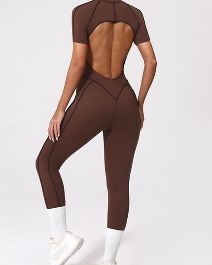 ZASUWA Female Sexy Backless Zipper Scrunch Bum Jumpsuit