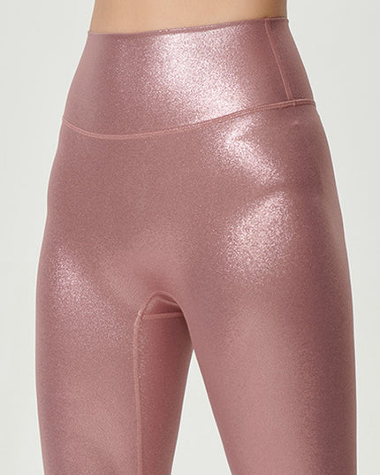 ZASUWA Female Glossy Faux Leather Hip-lift Leggings