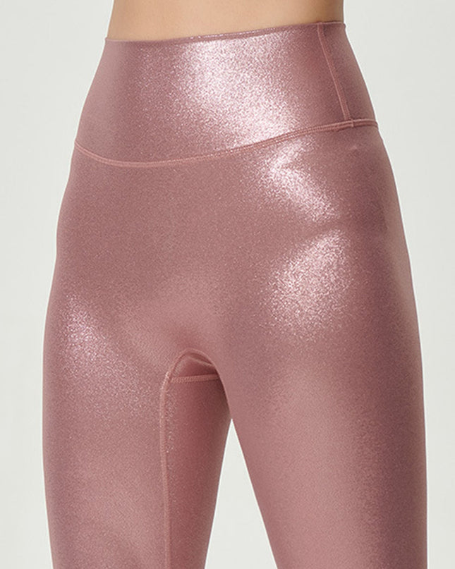 ZASUWA Female Glossy Faux Leather Hip-lift Leggings