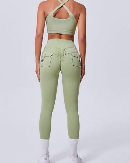 ZASUWA Female Pocket Cutout Cross Back Scrunch Bum Tracksuit