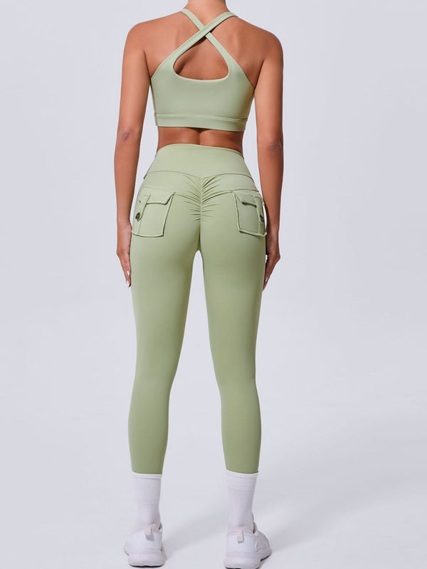 ZASUWA Female Pocket Cutout Cross Back Scrunch Bum Tracksuit