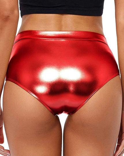 ZASUWA Female Glossy Faux Leather Hot Gym Booty Shorts
