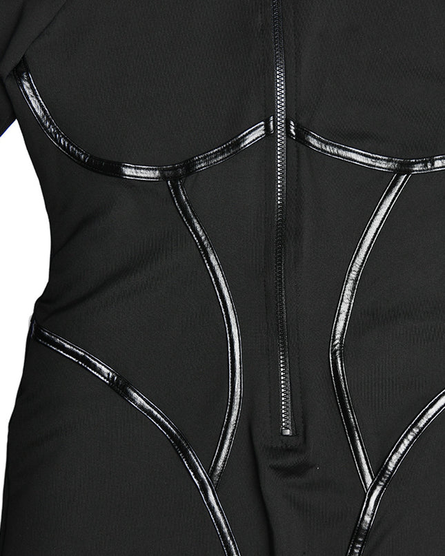 ZASUWA Female Trendy Zipper Peach Booty Romper