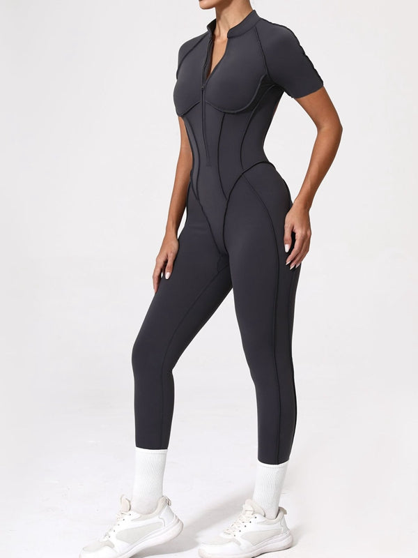 ZASUWA Female Sexy Backless Zipper Scrunch Bum Jumpsuit