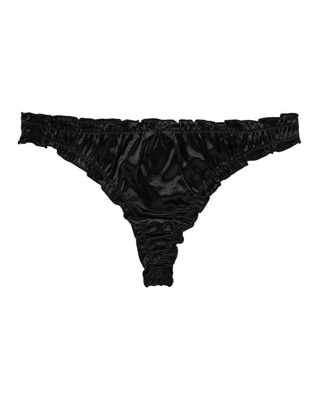 ZASUWA Female Velvet Bow-knot T-back Panties