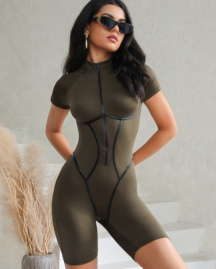 ZASUWA Female Trendy Zipper Peach Booty Romper