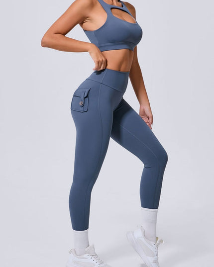 ZASUWA Female Pocket Cutout Cross Back Scrunch Bum Tracksuit