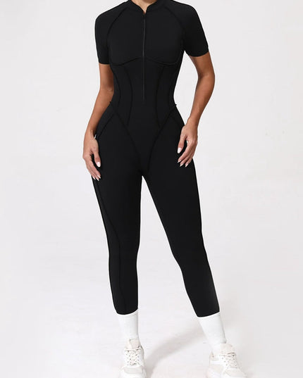 ZASUWA Female Sexy Backless Zipper Scrunch Bum Jumpsuit