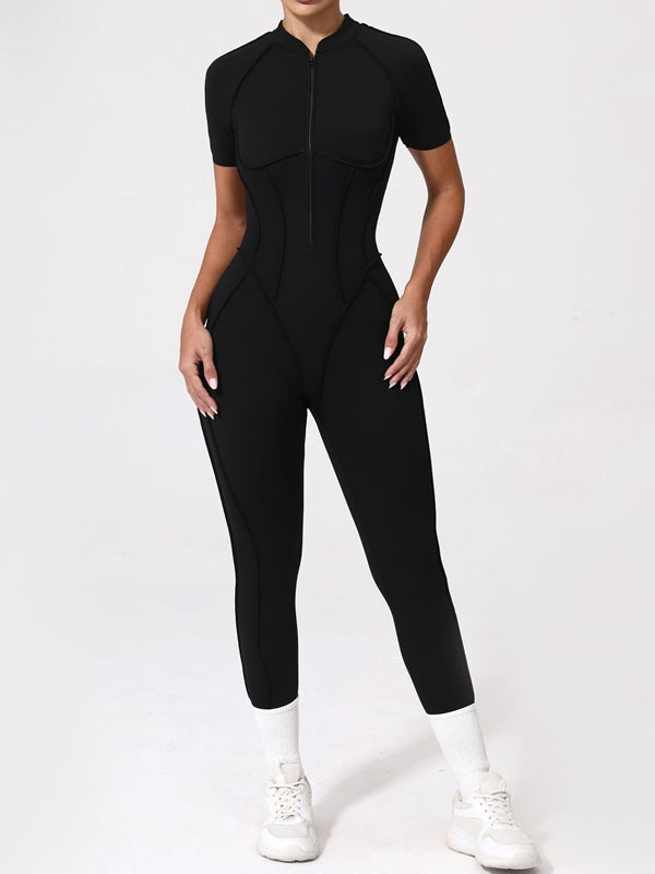 ZASUWA Female Sexy Backless Zipper Scrunch Bum Jumpsuit