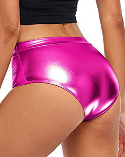 ZASUWA Female Glossy Faux Leather Hot Gym Booty Shorts