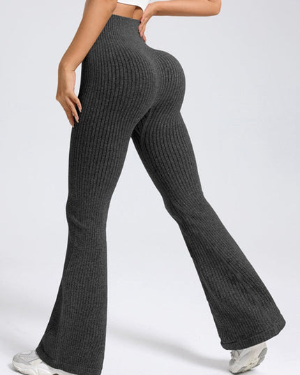 ZASUWA Female Ribbed Flare High-rise Leggings