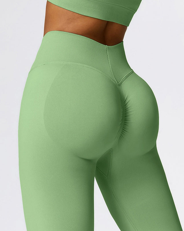 ZASUWA Female Seamless V Back Scrunch Bum Hip-lift Leggings