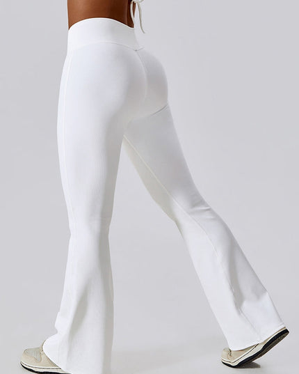 ZASUWA Female Ribbed V-shape Waist Flare Pants