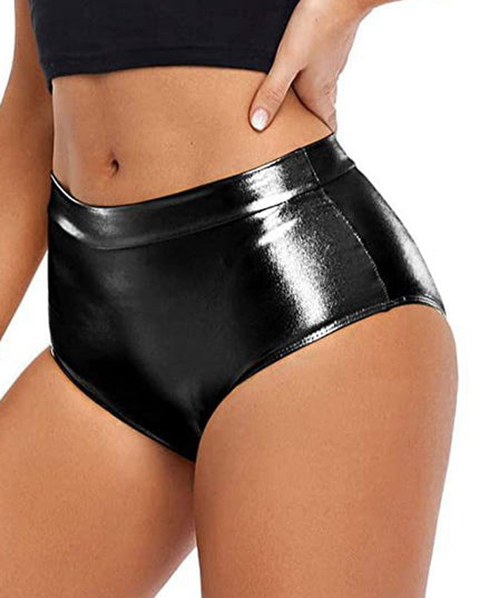 ZASUWA Female Glossy Faux Leather Hot Gym Booty Shorts