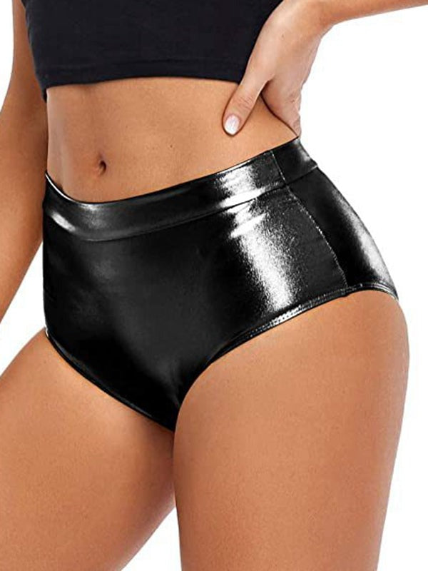 ZASUWA Female Glossy Faux Leather Hot Gym Booty Shorts