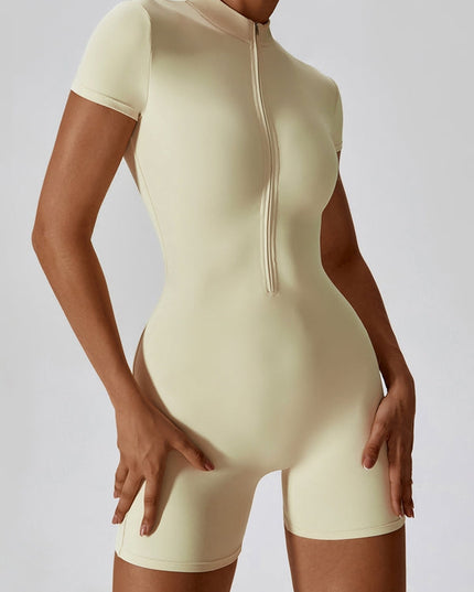 ZASUWA Female Stand Collor Zipper Hip-lift Jumpsuit