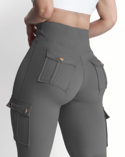 ZASUWA Female Pocket High-rise Cargo Style Cropped Leggings