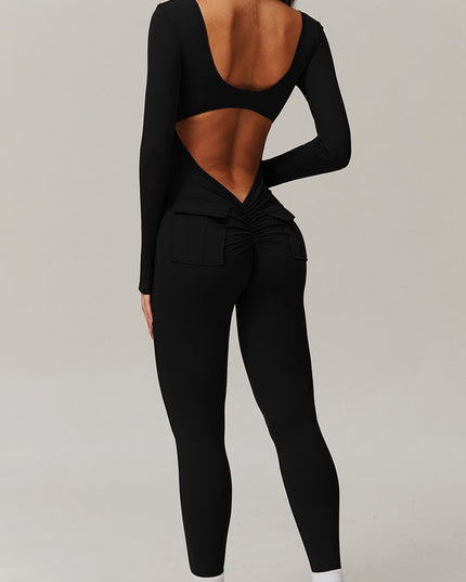 ZASUWA Female Sexy Cutout Pocket Booty Cargo Jumpsuit