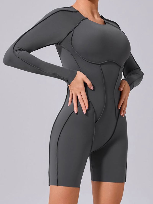 ZASUWA Female Heart Backless Long Sleeve Romper