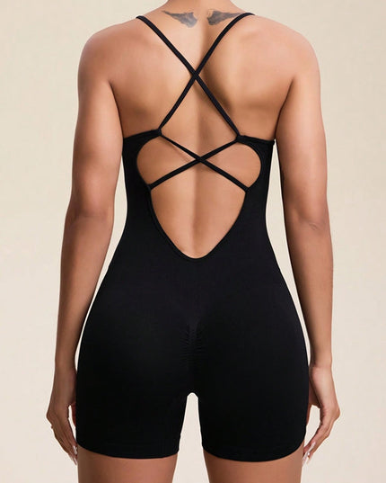 ZASUWA Female Backless Scrunch Bum Seamless Romper