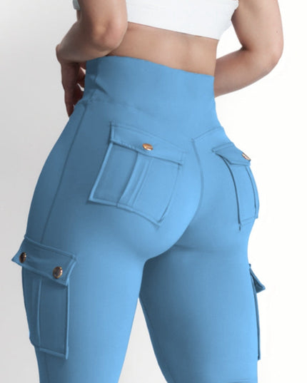 ZASUWA Female Pocket High-rise Cargo Style Cropped Leggings