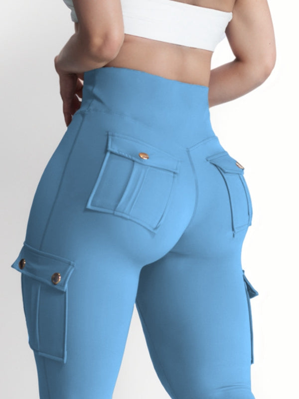 ZASUWA Female Pocket High-rise Cargo Style Cropped Leggings