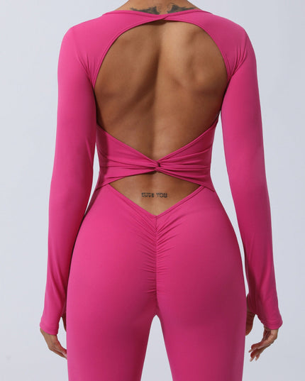 ZASUWA Female Backless Deep V Back Scrunch Bum Jumpsuit