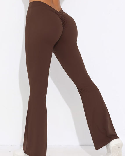 ZASUWA Female V-shaped Waist Scrunch Bum Quick-dry Flare Leggings