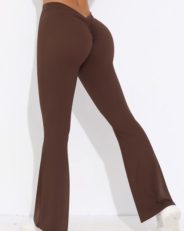 ZASUWA Female V-shaped Waist Scrunch Bum Quick-dry Flare Leggings