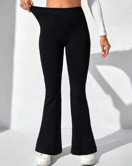 ZASUWA Female Deep V Back Flare Scrunch Bum Leggings