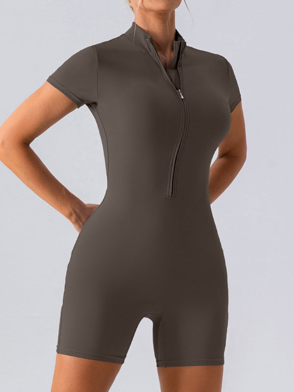ZASUWA Female Stand Collor Zipper Hip-lift Romper