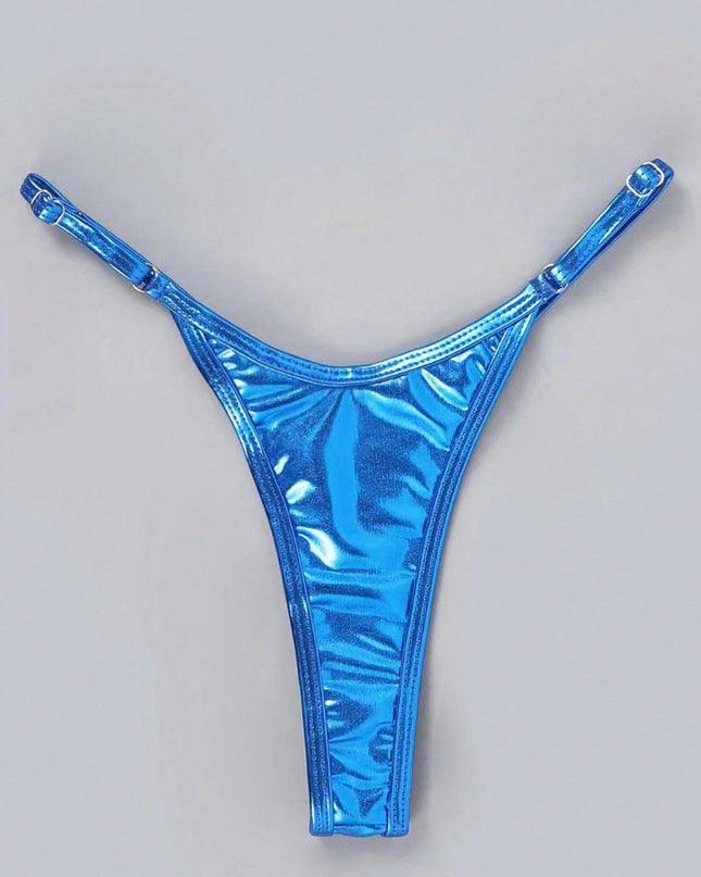ZASUWA Female Glossy PU T-back Panties