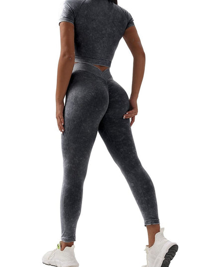 ZASUWA Female Denim Deep V Back Scrunch Bum Tracksuit